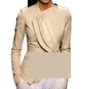 Givenchy Asymmetrical Crop Trench w/ Gold Zip & Belt FR42 /US6 $2100 Retail